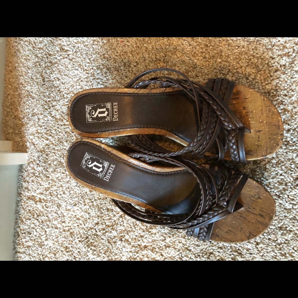 Decree Boho braided wedges